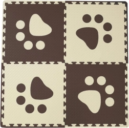 Schuim baby kleed met bruine en beige randen