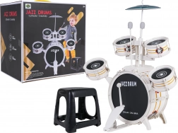 Witte kinderslagwerkset met krukje