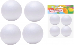 Decoratieve polystyreen ballen 7 cm, 4 stuks
