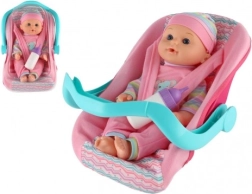 babypop 30 cm met draagzak/autostoeltje en flesje