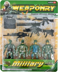 Warfare soldaten gevechtscommando-figuren 8 cm, set van 4 stuks