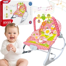 Woopie Baby roze vibrierend wipstoeltje met speelboog