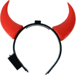 Lichtgevende duivelshoorns op een diadeem