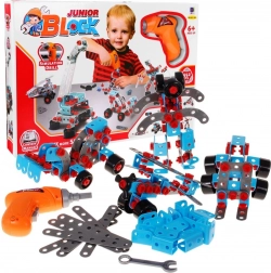 Bouwpakket voor kinderen 6+ met elektrische schroevendraaier en gereedschap - 10 modellen om te bouwen