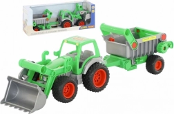 Wader tractor boer met lader en aanhanger