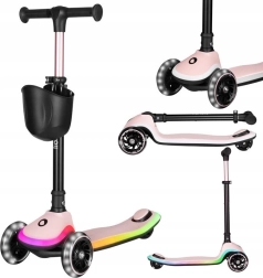 Opvouwbare kinderstep LIONELO Mey Pink Rose met LED-verlichting