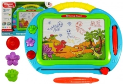 Grote turquoise magnetische tekentablet met stempels