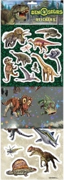 kleine dinosaurusstickers – mix van papieren, foliestickers en glinsterende stickers