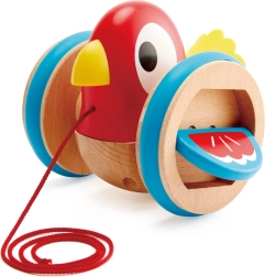 Houten trekfiguur vogel