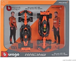 Bburago 1:43 McLaren MCL38 2024 – dubbelpack Norris en Piastri