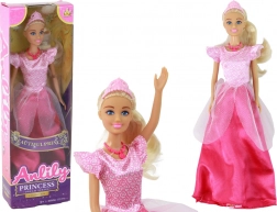 Pop Anlily Koninklijke Blondine met Tiara in Roze Jurk