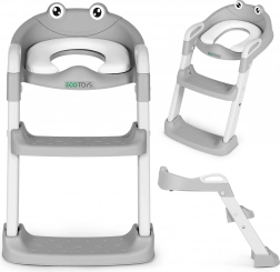 Toiletzitje voor kinderen met trapje en ladder, blauw, ECOTOYS