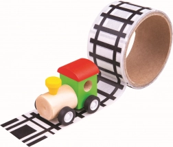 Kleefband met rails en houten treintje Bigjigs Toys