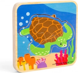 houten puzzel levenscyclus van de schildpad BIGJIGS TOYS