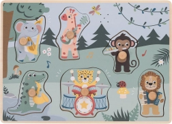 FREE2PLAY houten inlegpuzzel met geluiden – jungle-dieren