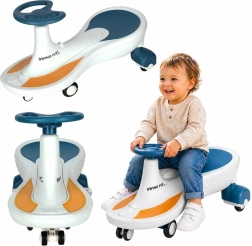 Graviteitsloopfiets voor kinderen Swing Fix S4 met LED-wielen en muziek – Blauw-wit