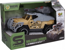 Militair voertuig met kanon en licht- en geluidseffecten