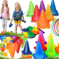 Woopie 3-in-1 tuinspeelset – mikspel met kegels, ringen en zakjes, 30 stuks