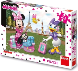 Puzzel Minnie en Daisy in Parijs 24 stukjes