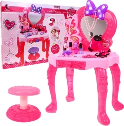 Roze kinderkaptafel 3+ met interactieve föhn, lichtjes en accessoires