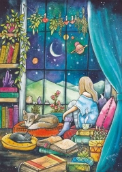 puzzel Magnolia bij schemering 1000 stukjes