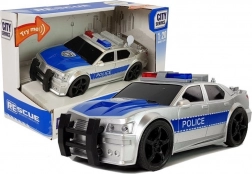 politieauto 1:20 met frictie-aandrijving, licht en geluid – zilver of zwart