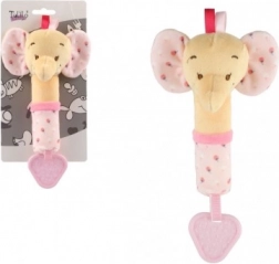Pluchen olifant met geluid 17 cm – roze