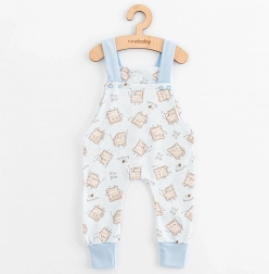 Baby tuinbroek van katoen NEW BABY Biscuits blauw