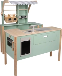 houten winkel en keuken 2-in-1 Tasty groen