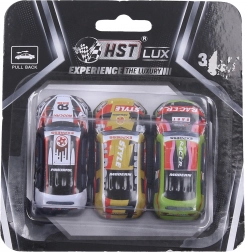 Metalen pull-back autootjes – set van 3 stuks