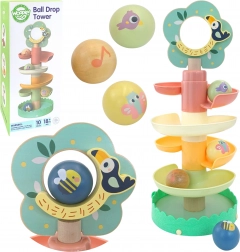 Houten spiraalvormige knikkerbaan WOOPIE GREEN 6 delen