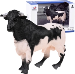 Figuur van een zwart-witte stier van de boerderij
