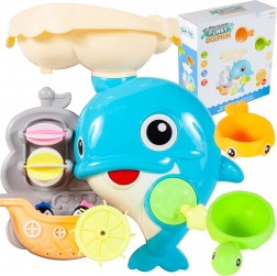 Badsspeeltje dolfijntje met gele en vis-vormige schep