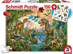Puzzel dinosaurussen 150 stukjes + tattoos SCHMIDT