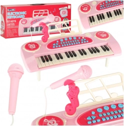 Interactief kinderpiano met microfoon 37 toetsen roze