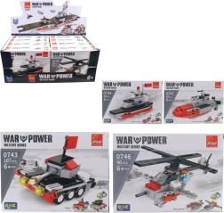 Bouwset militaire techniek, 8 stuks in displaybox