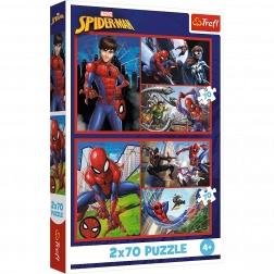 Puzzel 2x70 - Spinnenverhalen Disney Marvel Spiderman