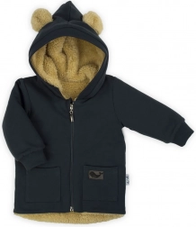 Herfst gevoerde babyhoodie Nicol Miki met capuchon en oortjes