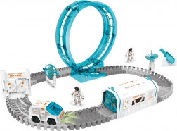 Kosmische baan met projector en astronaut