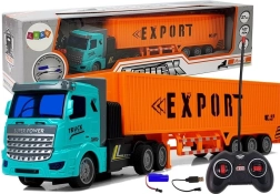 RC vrachtwagen 1:48 met container, 27 MHz, oranje