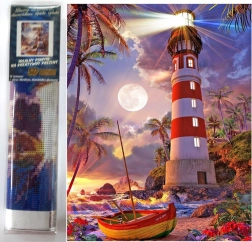 Diamanten schilderij Vuurtoren 30x40 cm