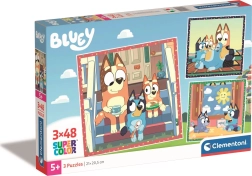 Puzzel 3x48 stukjes Bluey Vierkanten