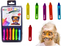 Gekleurde Gezichtsschilderijen 6 Stuks