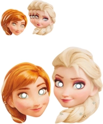 Carnavals papieren masker Frozen – set van 6 stuks