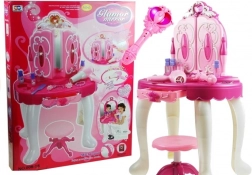 magische kindertoilettafel met roze toverstok en accessoires