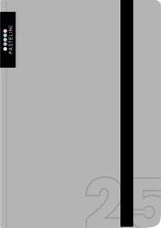Agenda A6 wekelijks 2025 grijs PASTELINI