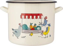 Geëmailleerde soeppan voor bouillon Kurki crème 10 l met deksel