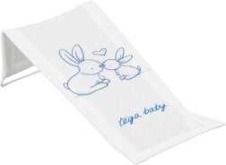 Textielen ligstoeltje voor babybadje met konijntjes, wit