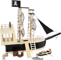 Houten piratenschip SMALL FOOT met accessoires en werkend kanon