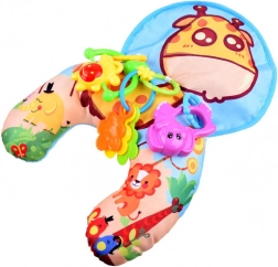 Stabiliserend kussentje voor baby’s met rammelaars en knisperend matje – Giraffe